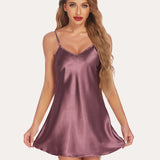 Satin Slip Nightgown Mini Dress