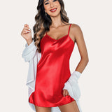 Satin Slip Nightgown Mini Dress