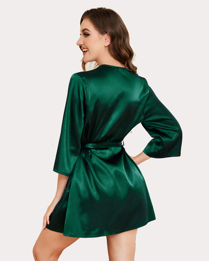 Kimono Satin Short Silky Robes