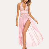 Deep V Neck Lace Mesh Dress