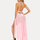 Deep V Neck Lace Mesh Dress