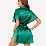 Satin Eyelash Lace Kimono