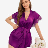 Satin Eyelash Lace Kimono