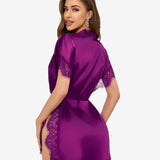Satin Eyelash Lace Kimono