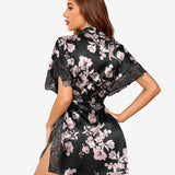 Satin Eyelash Lace Kimono