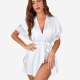 Satin Eyelash Lace Kimono