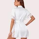 Satin Eyelash Lace Kimono