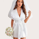 Satin Eyelash Lace Kimono