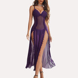 Lace Mesh Side Split Nightgowns