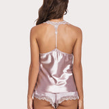Floral Satin Cami Shorts Pajamas Set