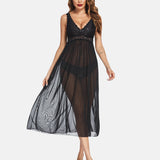 Lace Mesh Chemise V Neck Sleepwear