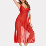 Lace Mesh Chemise V Neck Sleepwear