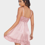 Satin Lingerie Dress V Neck Slips Nightie