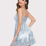 Satin Lingerie Dress V Neck Slips Nightie