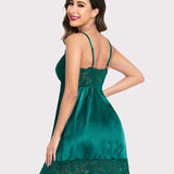 Satin Lingerie Dress V Neck Slips Nightie