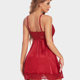 Satin Lingerie Dress V Neck Slips Nightie