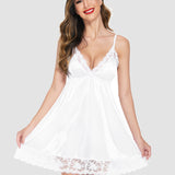 Satin Lingerie Dress V Neck Slips Nightie
