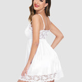 Satin Lingerie Dress V Neck Slips Nightie