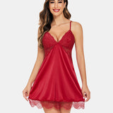 Silk Nightgown Lace Satin Dress