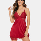 Silk Nightgown Lace Satin Dress
