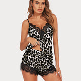 Lace Trim Short Pajama Set