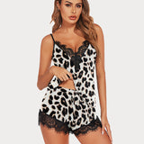Lace Trim Short Pajama Set