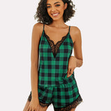 Lace Trim Short Pajama Set