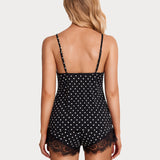 Lace Trim Short Pajama Set