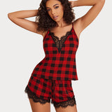 Lace Trim Short Pajama Set