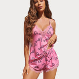 Lace Trim Short Pajama Set