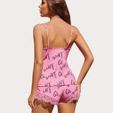 Lace Trim Short Pajama Set