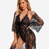 2 Piece Set Lace Robe with Teddy