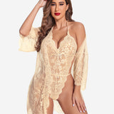 2 Piece Set Lace Robe with Teddy