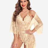 2 Piece Set Lace Robe with Teddy