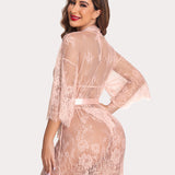 2 Piece Set Lace Robe with Teddy