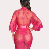 2 Piece Set Lace Robe with Teddy