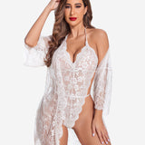 2 Piece Set Lace Robe with Teddy