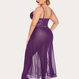 Plus Size Floral Side Slits Nightdress