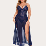 Plus Size Floral Side Slits Nightdress