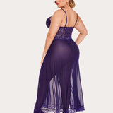 Plus Size Floral Side Slits Nightdress