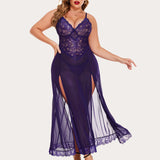 Plus Size Floral Side Slits Nightdress