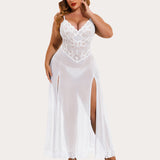 Plus Size Floral Side Slits Nightdress