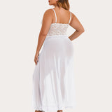Plus Size Floral Side Slits Nightdress