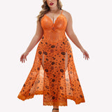Plus Size Floral Side Slits Nightdress