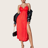 Mesh Nightdress Strappy Exotic Side Slits Sleepwear