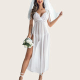 Mesh Nightdress Strappy Exotic Side Slits Sleepwear