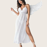 Mesh Nightdress Strappy Exotic Side Slits Sleepwear