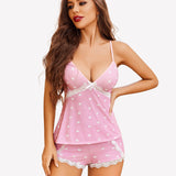 Cami Set Lace Trim Short Pjs Sets