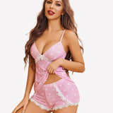 Cami Set Lace Trim Short Pjs Sets