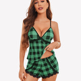 Cami Set Lace Trim Short Pjs Sets